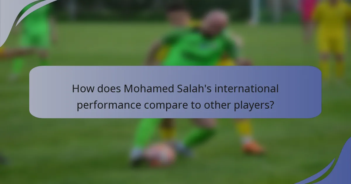 How does Mohamed Salah's international performance compare to other players?