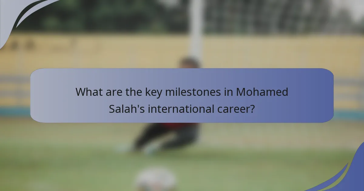 What are the key milestones in Mohamed Salah's international career?