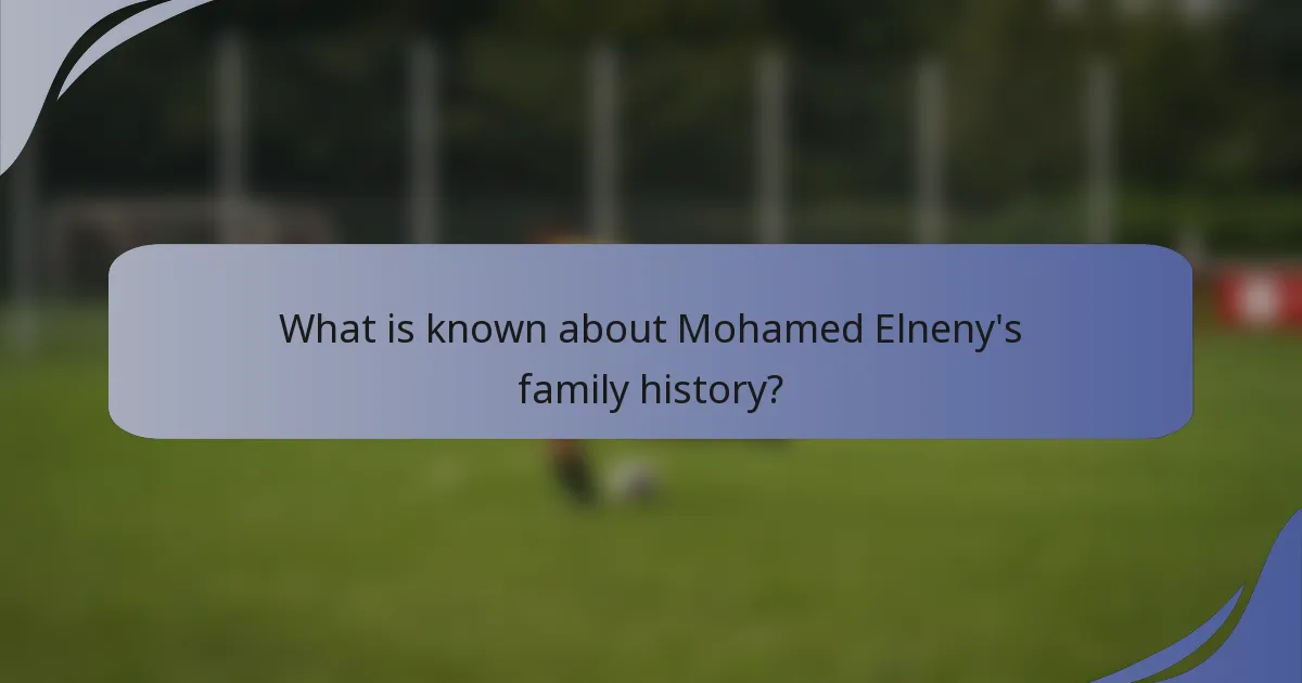 What is known about Mohamed Elneny's family history?