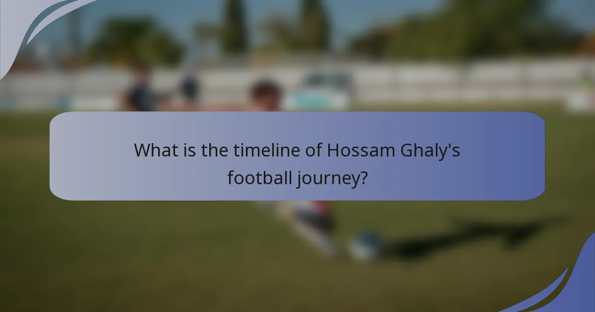 What is the timeline of Hossam Ghaly's football journey?