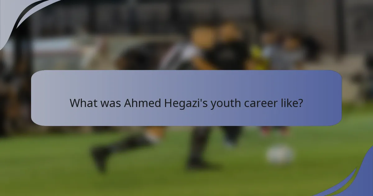 What was Ahmed Hegazi's youth career like?