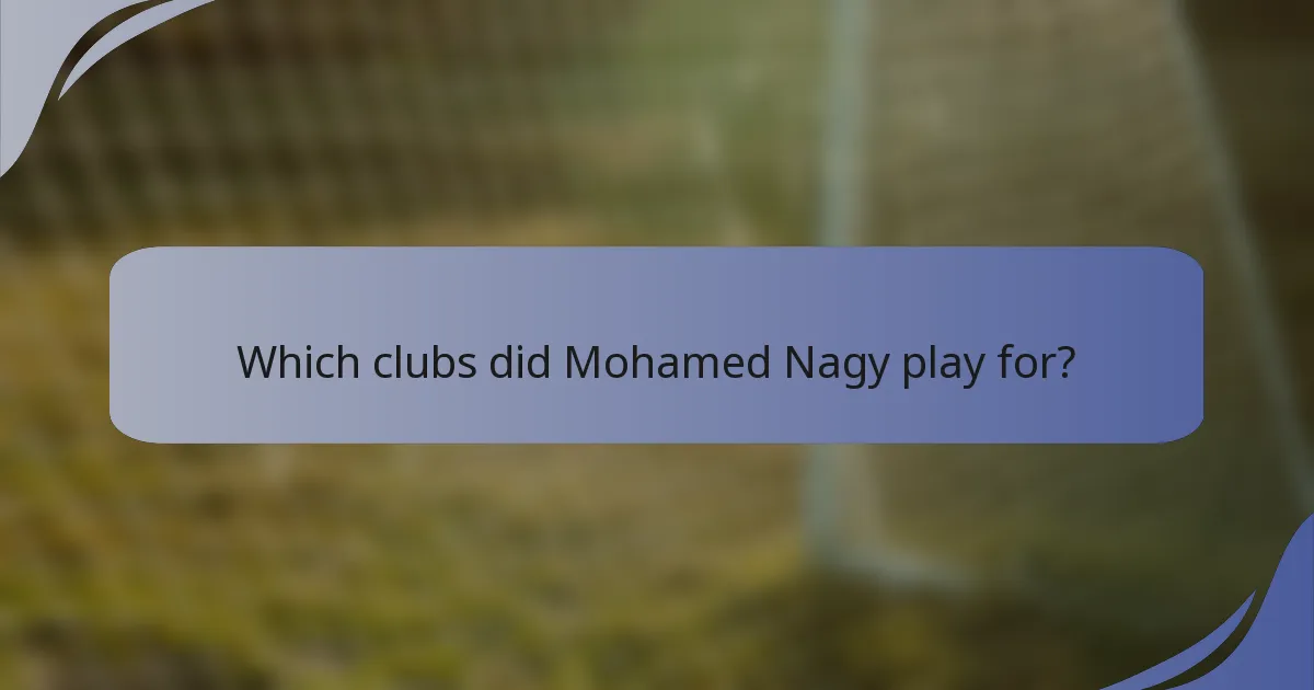 Which clubs did Mohamed Nagy play for?